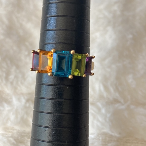 Multi gemstone 14k ring - Picture 6 of 8